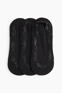 3-Pack No Show Lace Socks