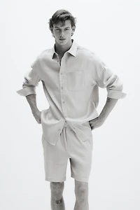 Easy-Care Relaxed-Fit Linen-Blend Shorts