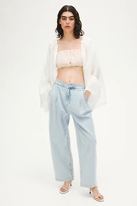 High-Waist Barrel Ankle Jeans