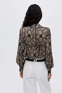 Stand-Up Collar Blouse