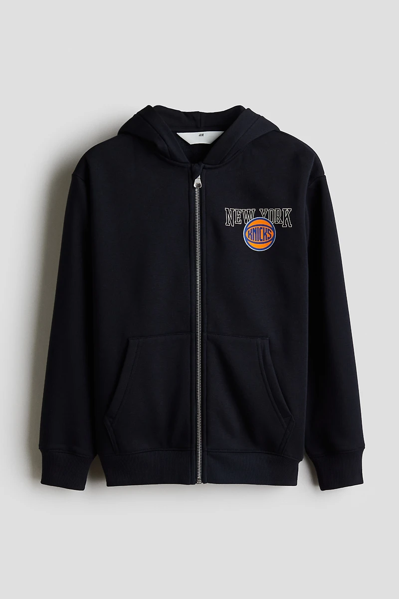 Motif-Detail Hooded Jacket