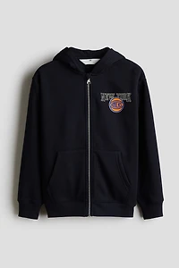 Motif-Detail Hooded Jacket