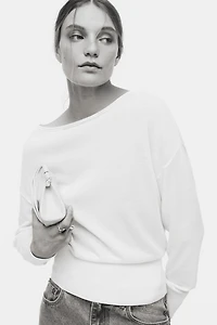 Fine-Knit One-Shoulder Top