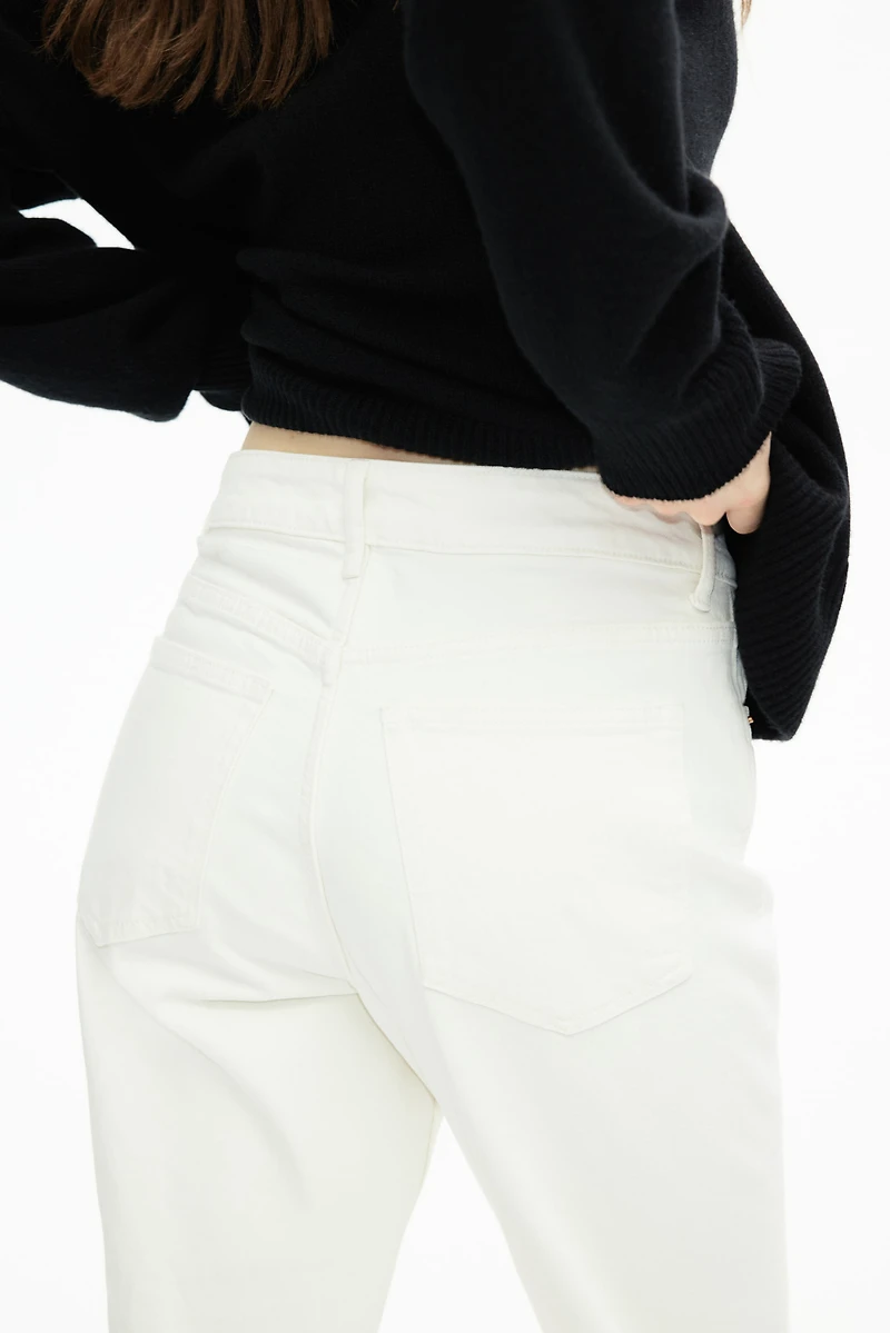 High Rise Slim Straight Ankle Jeans