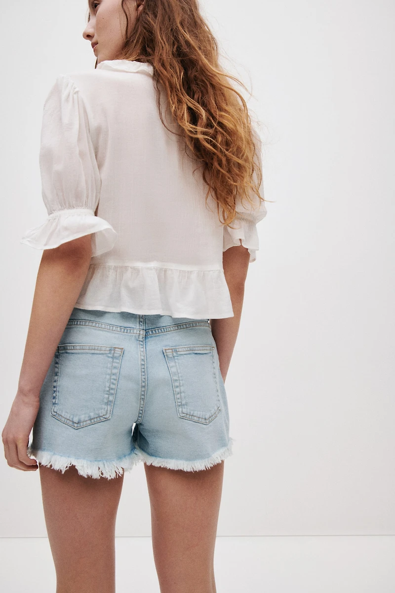 Frayed Denim Shorts