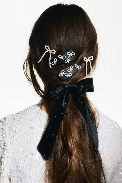 Lot de 2 barrettes ornementées