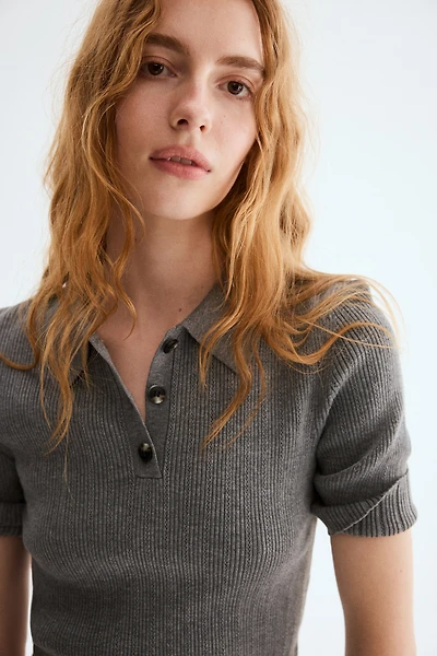 Haut en tricot pointelle