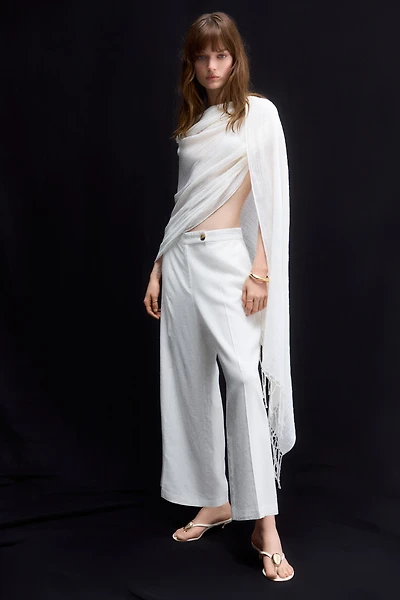 Dressy Linen-Blend Pants
