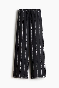 Linen-Blend Drawstring Pants