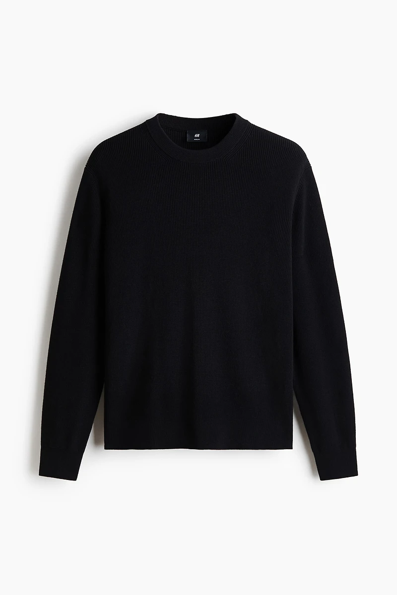 Regular-Fit Rib-Knit Cotton Sweater
