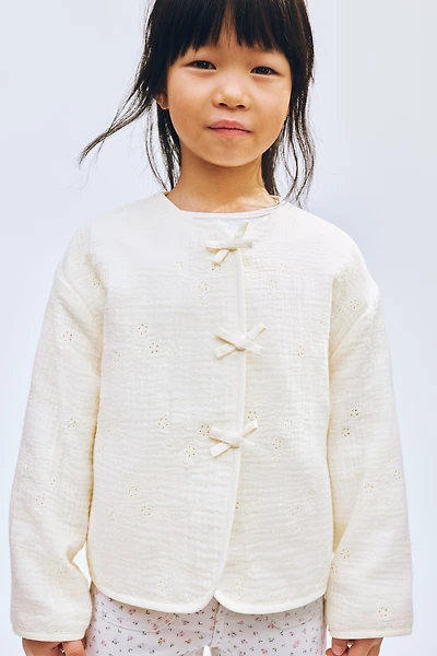 Bow-Detail Muslin Jacket