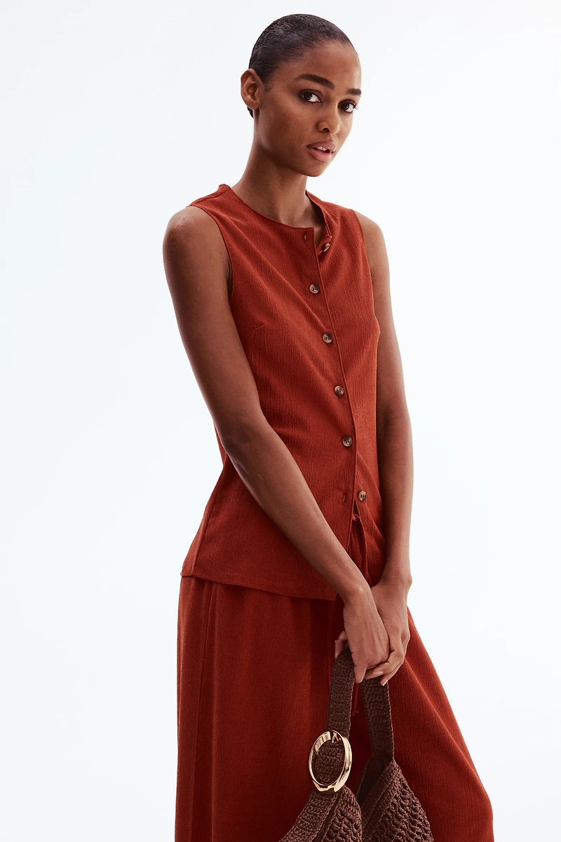 Crinkled Jersey Vest