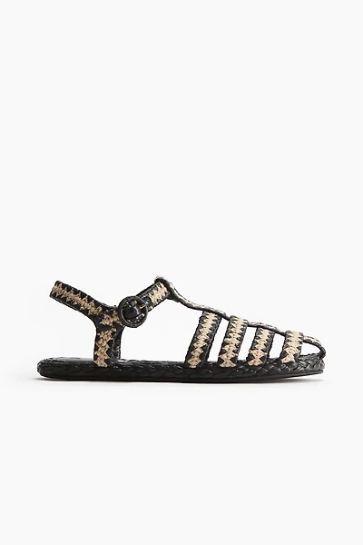 Straw Fisherman Sandals