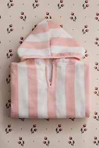 Cape de bain rayée en coton