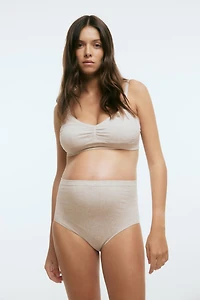 MAMA Seamless Padded Cotton-Blend Nursing Bra