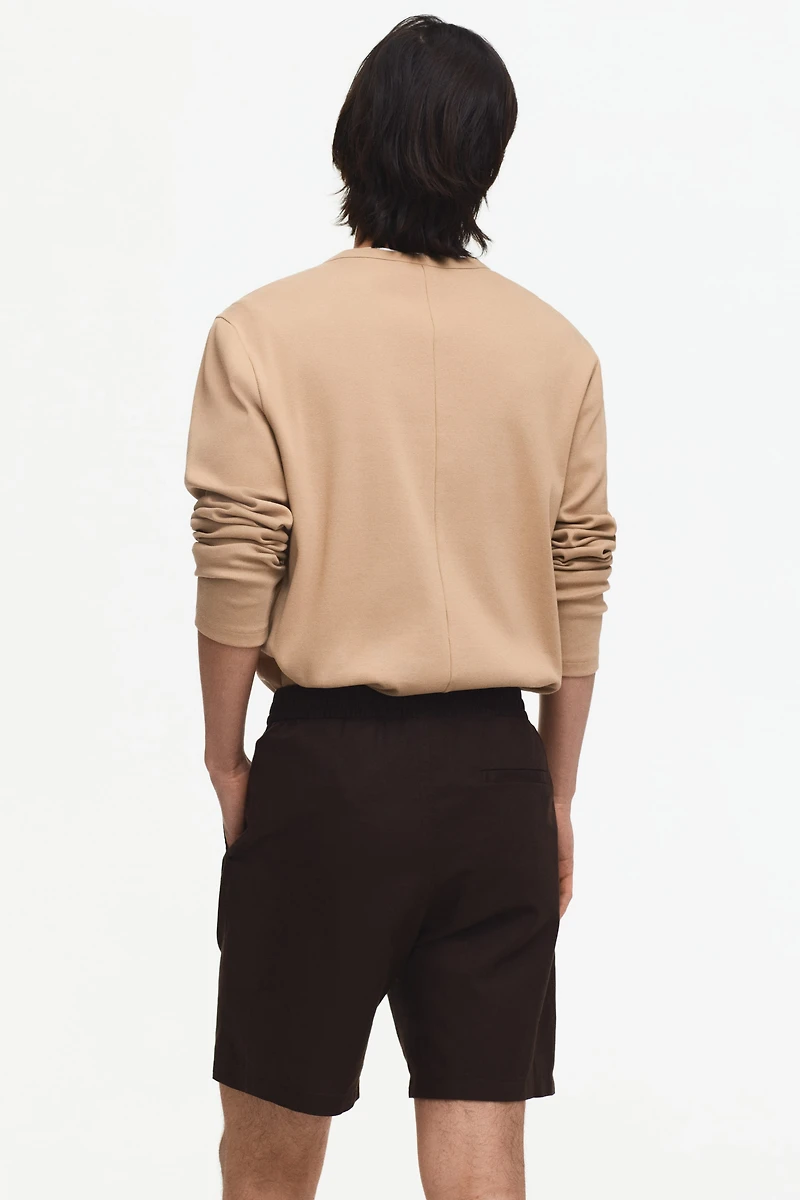 Regular-Fit Linen-Blend Shorts