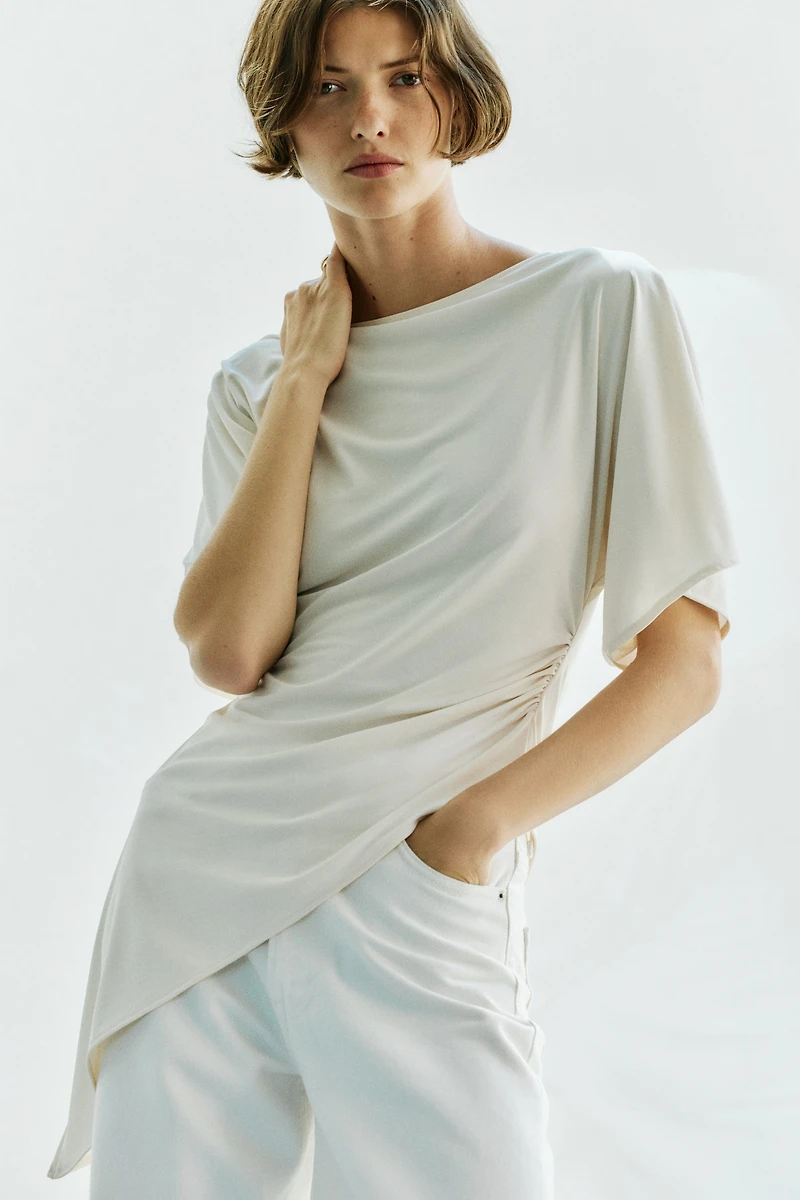 Asymmetric Butterfly-Sleeved Top