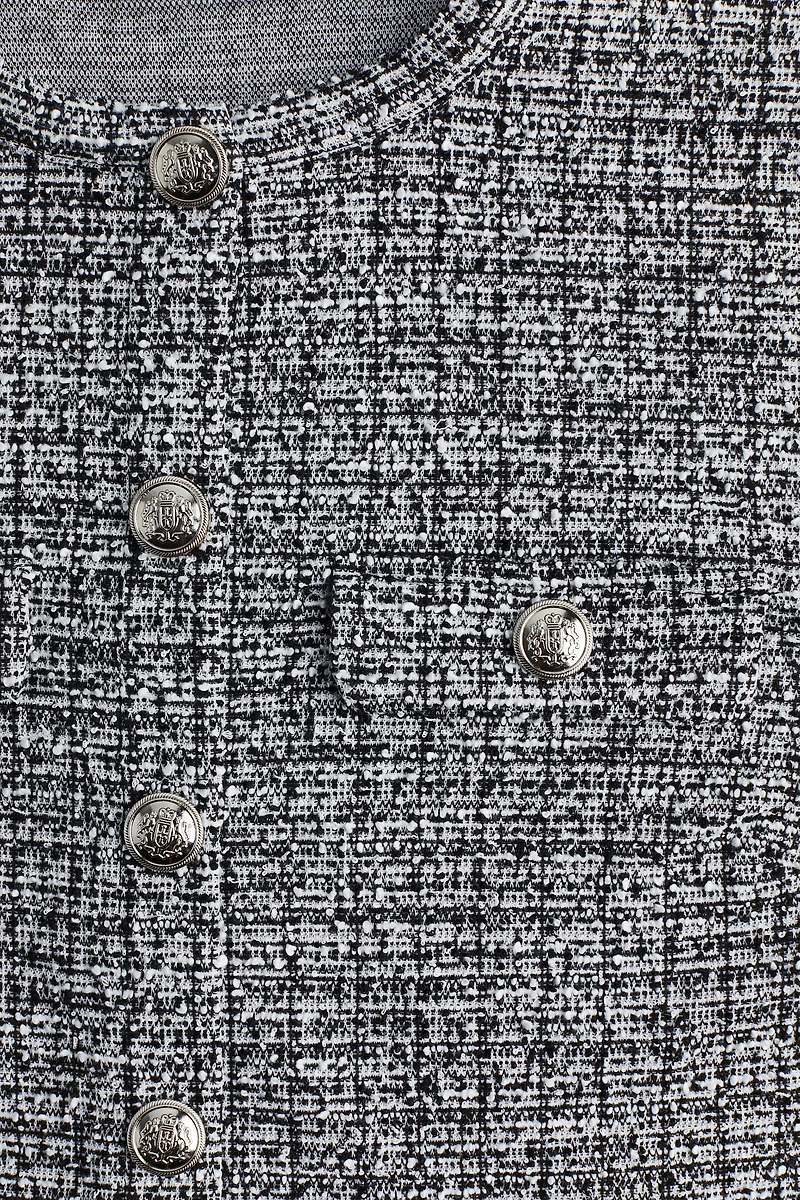 Short-Sleeved Bouclé Cardigan