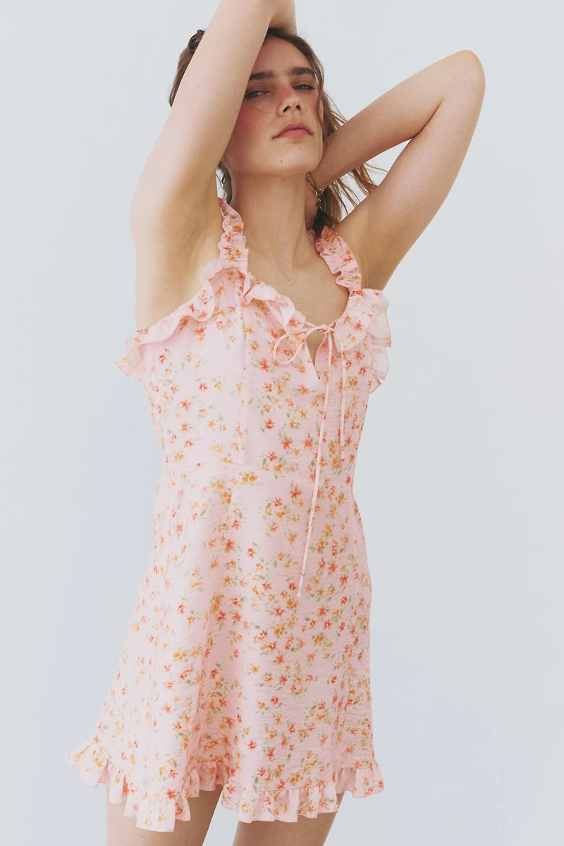 Ruffled Crêpe Dress