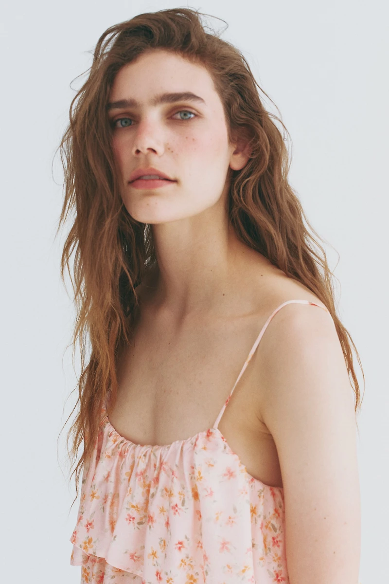 Ruffle-Trimmed A-Line Dress