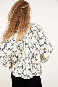 Balloon-Sleeved Blouse