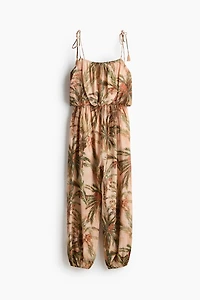 Balloon-Leg Tie-Strap Jumpsuit