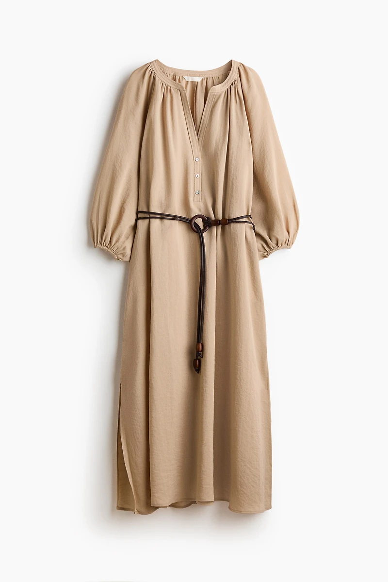 Oversized Tie-Belt Dress