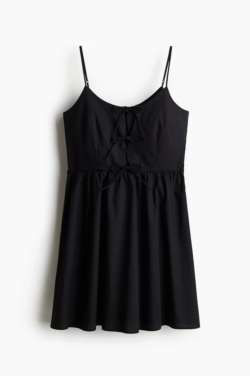 Tie-Detail Poplin Dress