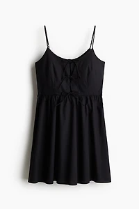 Tie-Detail Poplin Dress