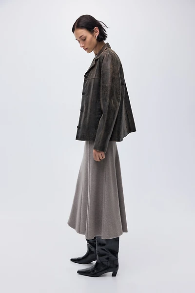 Fine-Knit Midi Skirt