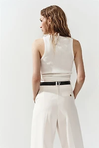 Belted Cotton Chinos