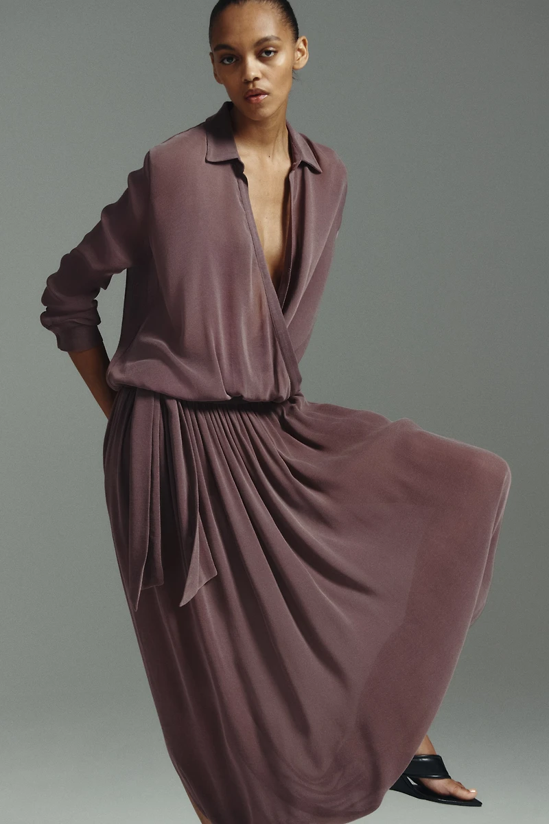 Pantalon à effet drapé avec ceinture nouer