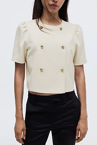 Puff-Sleeved Twill Jacket