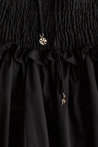 Smocked-Bodice Bandeau Dress