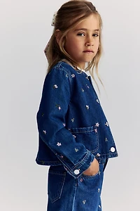 Veste en denim avec détails brodés