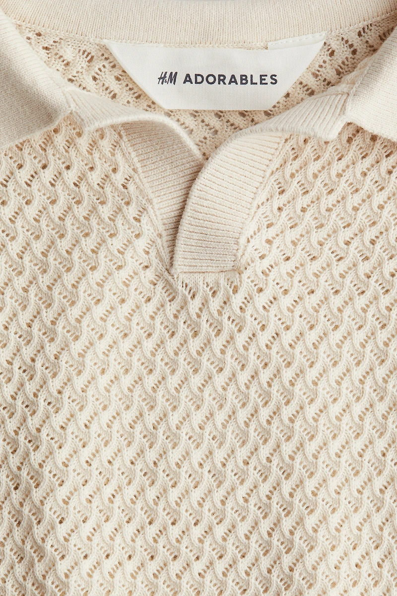 Polo en tricot texturé