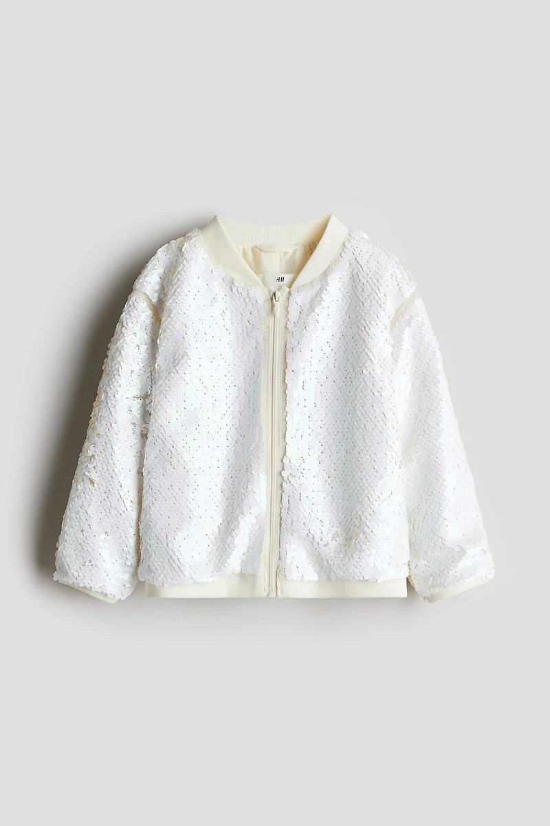 Blouson style aviateur à paillettes