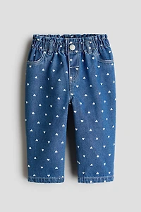 Printed Paper-Bag Jeans