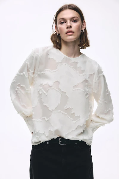 Jacquard-Weave Blouse