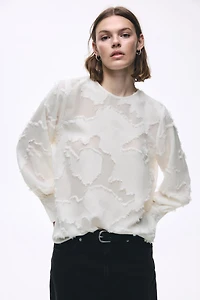 Jacquard-Weave Blouse