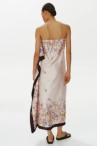 Draped-Panel Bandeau Dress