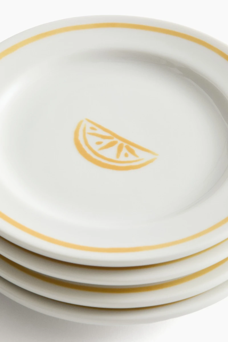 4-Pack Small Porcelain Plates