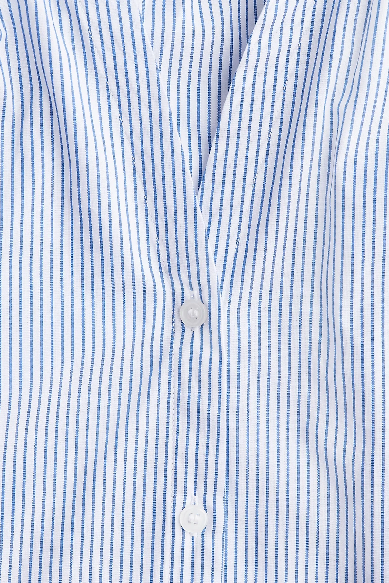 Balloon-sleeved poplin blouse