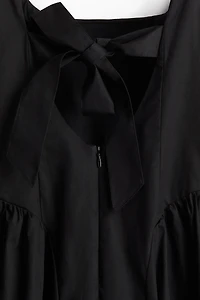 Tie-Back Poplin Dress