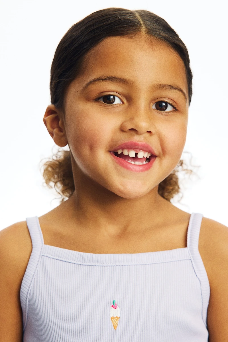 Embroidered-Detail Tank Top