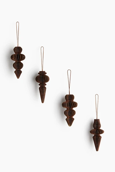 Lot de 4 décorations Noël en papier