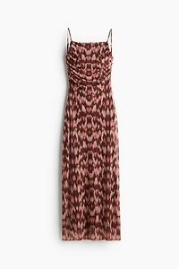 Draped Mesh Strappy Dress