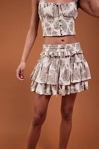 Flounced Mini Skirt
