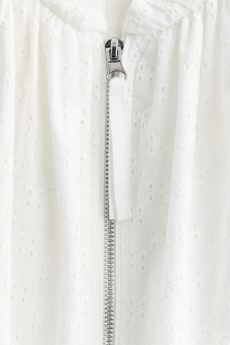 Eyelet-Embroidered Blouson Jacket