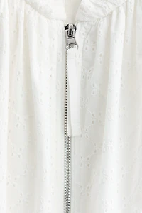 Eyelet-Embroidered Blouson Jacket